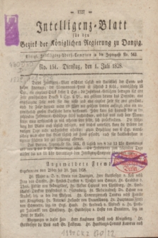 Intelligenz-Blatt für den Bezirk der Königlichen Regierung zu Danzig. 1828, No. 151 (1 Juli) + dod.