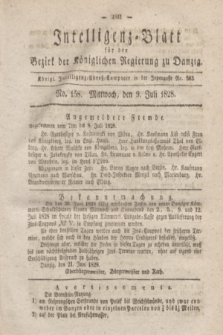 Intelligenz-Blatt für den Bezirk der Königlichen Regierung zu Danzig. 1828, No. 158 (9 Juli) + dod.