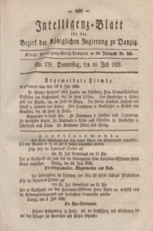 Intelligenz-Blatt für den Bezirk der Königlichen Regierung zu Danzig. 1828, No. 159 (10 Juli)