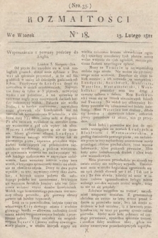 Rozmaitości : oddział literacki Gazety Lwowskiej. 1821, nr 18