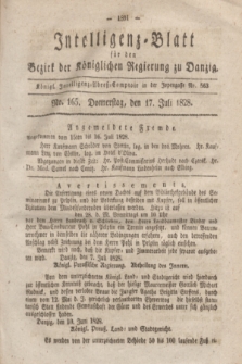 Intelligenz-Blatt für den Bezirk der Königlichen Regierung zu Danzig. 1828, No. 165 (17. Juli)