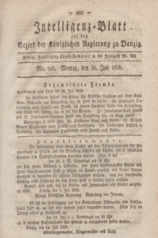 Intelligenz-Blatt für den Bezirk der Königlichen Regierung zu Danzig. 1828, No. 168 (21 Juli)