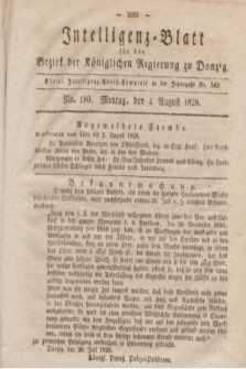 Intelligenz-Blatt für den Bezirk der Königlichen Regierung zu Danzig. 1828, No. 180 (4 August) + dod.