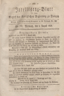 Intelligenz-Blatt für den Bezirk der Königlichen Regierung zu Danzig. 1828, No. 182 (6 August) + dod.