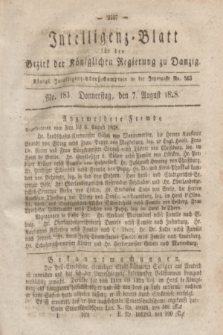 Intelligenz-Blatt für den Bezirk der Königlichen Regierung zu Danzig. 1828, No. 183 (7 August) + dod.