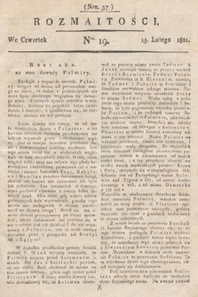 Rozmaitości : oddział literacki Gazety Lwowskiej. 1821, nr 19