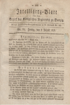 Intelligenz-Blatt für den Bezirk der Königlichen Regierung zu Danzig. 1828, No. 184 (8 August) + dod.