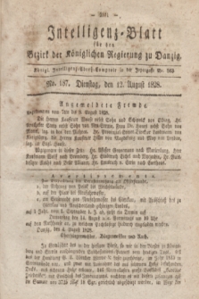 Intelligenz-Blatt für den Bezirk der Königlichen Regierung zu Danzig. 1828, No. 187 (12 August)