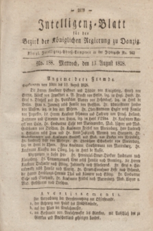 Intelligenz-Blatt für den Bezirk der Königlichen Regierung zu Danzig. 1828, No. 188 (13 August) + dod.