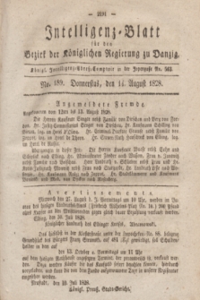 Intelligenz-Blatt für den Bezirk der Königlichen Regierung zu Danzig. 1828, No. 189 (14 August)
