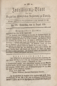 Intelligenz-Blatt für den Bezirk der Königlichen Regierung zu Danzig. 1828, No. 195 (21 August)