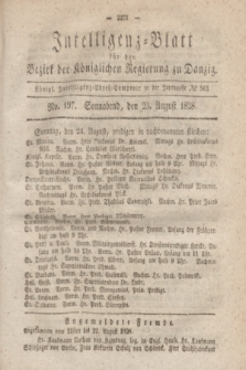 Intelligenz-Blatt für den Bezirk der Königlichen Regierung zu Danzig. 1828, No. 197 (23 August) + dod.