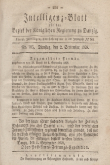 Intelligenz-Blatt für den Bezirk der Königlichen Regierung zu Danzig. 1828, No. 205 (2 September)