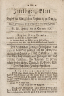 Intelligenz-Blatt für den Bezirk der Königlichen Regierung zu Danzig. 1828, No. 220 (19 September)