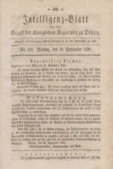 Intelligenz-Blatt für den Bezirk der Königlichen Regierung zu Danzig. 1828, No. 228 (29 September)