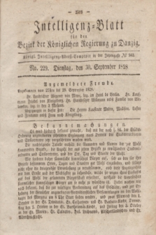 Intelligenz-Blatt für den Bezirk der Königlichen Regierung zu Danzig. 1828, No. 229 (30 September) + dod.