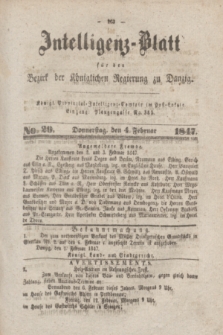 Intelligenz-Blatt für den Bezirk der Königlichen Regierung zu Danzig. 1847, No. 29 (4 Februar)