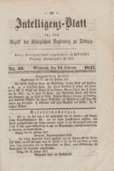 Intelligenz-Blatt für den Bezirk der Königlichen Regierung zu Danzig. 1847, No. 46 (24 Februar) + dod.