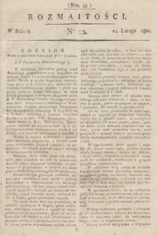 Rozmaitości : oddział literacki Gazety Lwowskiej. 1821, nr 23