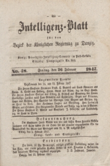 Intelligenz-Blatt für den Bezirk der Königlichen Regierung zu Danzig. 1847, No. 48 (26 Februar) + dod.