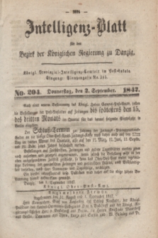 Intelligenz-Blatt für den Bezirk der Königlichen Regierung zu Danzig. 1847, No. 204 (2 September)