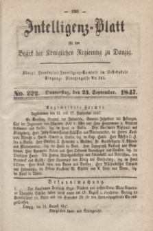 Intelligenz-Blatt für den Bezirk der Königlichen Regierung zu Danzig. 1847, No. 222 (23 September)