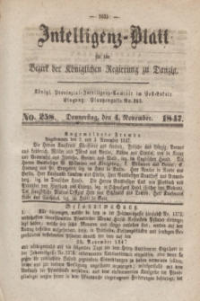 Intelligenz-Blatt für den Bezirk der Königlichen Regierung zu Danzig. 1847, No. 258 (4 November)