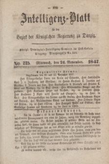 Intelligenz-Blatt für den Bezirk der Königlichen Regierung zu Danzig. 1847, No. 275 (24 November) + dod.