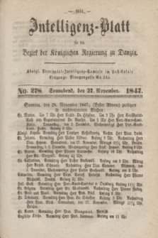 Intelligenz-Blatt für den Bezirk der Königlichen Regierung zu Danzig. 1847, No. 278 (27 November) + dod.
