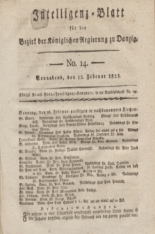 Intelligenz-Blatt für den Bezirk der Königlichen Regierung zu Danzig. 1823, No. 14 (15 Februar) + dod.