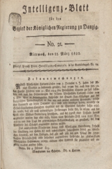 Intelligenz-Blatt für den Bezirk der Königlichen Regierung zu Danzig. 1823, No. 21 (12 März) + dod.