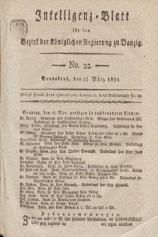 Intelligenz-Blatt für den Bezirk der Königlichen Regierung zu Danzig. 1823, No. 22 (15 März) + dod.