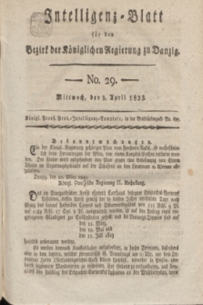 Intelligenz-Blatt für den Bezirk der Königlichen Regierung zu Danzig. 1823, No. 29 (9 April) + dod.