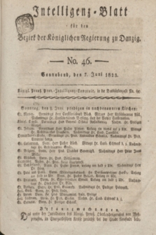 Intelligenz-Blatt für den Bezirk der Königlichen Regierung zu Danzig. 1823, No. 46 (7 Juni) + dod.