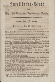 Intelligenz-Blatt für den Bezirk der Königlichen Regierung zu Danzig. 1823, No. 50 (21 Juni) + dod.