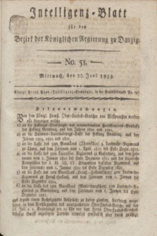 Intelligenz-Blatt für den Bezirk der Königlichen Regierung zu Danzig. 1823, No. 51 (25 Juni) + dod.