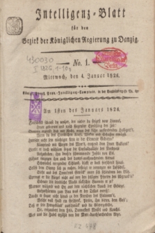Intelligenz-Blatt für den Bezirk der Königlichen Regierung zu Danzig. 1826, No. 1 (4 Januar) + dod.