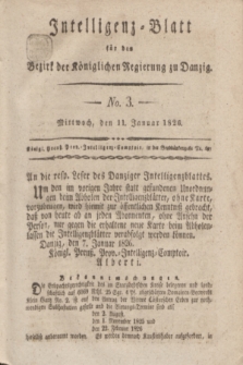 Intelligenz-Blatt für den Bezirk der Königlichen Regierung zu Danzig. 1826, No. 3 (11 Januar) + dod.