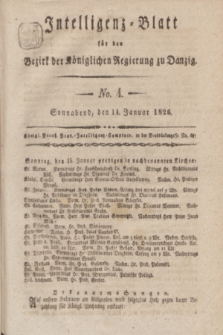 Intelligenz-Blatt für den Bezirk der Königlichen Regierung zu Danzig. 1826, No. 4 (14 Januar) + dod.