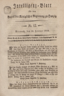 Intelligenz-Blatt für den Bezirk der Königlichen Regierung zu Danzig. 1826, No. 13 (15 Februar) + dod.