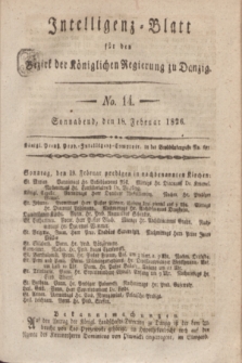 Intelligenz-Blatt für den Bezirk der Königlichen Regierung zu Danzig. 1826, No. 14 (18 Februar) + dod.