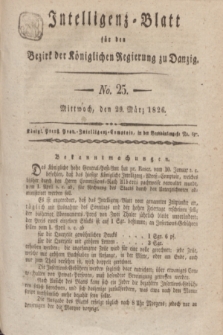 Intelligenz-Blatt für den Bezirk der Königlichen Regierung zu Danzig. 1826, No. 25 (29 März) + dod.