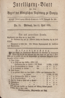 Intelligenz-Blatt für den Bezirk der Königlichen Regierung zu Danzig. 1826, No. 35 (12 April) + dod.