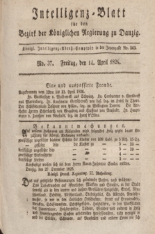 Intelligenz-Blatt für den Bezirk der Königlichen Regierung zu Danzig. 1826, No. 37 (14 April) + dod.