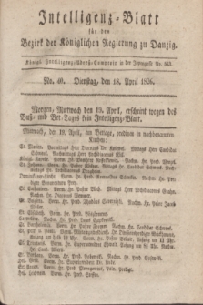 Intelligenz-Blatt für den Bezirk der Königlichen Regierung zu Danzig. 1826, No. 40 (18 April) + dod.