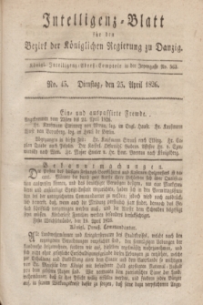 Intelligenz-Blatt für den Bezirk der Königlichen Regierung zu Danzig. 1826, No. 45 (25 April)