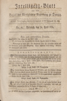 Intelligenz-Blatt für den Bezirk der Königlichen Regierung zu Danzig. 1826, No. 46 (26 April) + dod.