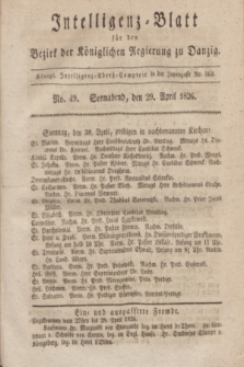 Intelligenz-Blatt für den Bezirk der Königlichen Regierung zu Danzig. 1826, No. 49 (29 April) + dod.