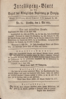 Intelligenz-Blatt für den Bezirk der Königlichen Regierung zu Danzig. 1826, No. 51 (2 Mai) + dod.