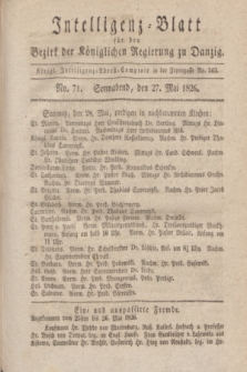 Intelligenz-Blatt für den Bezirk der Königlichen Regierung zu Danzig. 1826, No. 71 (27 Mai) + dod.